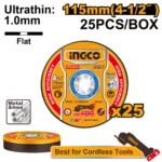 Set 25buc discuri p/u metal 115mm INGCO MCD11011525