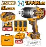 Mașină de înșurubat  cu acumulator 20V/2*8.0Ah 1750Nm  INDUSTRIAL INGCO CIWLI20175