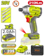 Masina de insurubat cu impact pe acumulator Li-Ion 20V/2*2.0Ah 210Nm DYLLU DTCD2B21